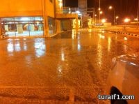 بالصور أمطار وبرد على مقر معادن حزم الجلاميد
