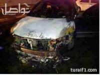 مجهولون يحرقون سيارة وكيل مركز” هيئة” أمام منزله في مدينة سكاكا