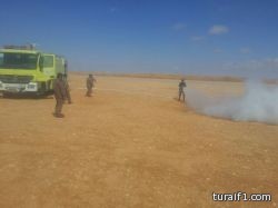الدفاع المدني بطريف ينفذ خطة إطفاء وهمية على الطريق الدولي ( صور )