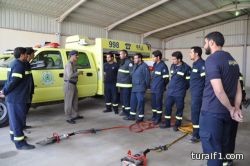 فريق التدريب على رأس العمل يزور الدفاع المدني بطريف ويؤدي التدريبات ( صور )