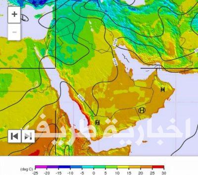الحيزان : حالة من عدم الإستقرار الجوي على الحدود الشمالية وعدة مناطق بدءً من الأربعاء