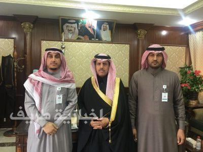 مدير ونائب فرع التجارة والإستثمار بطريف يزوران محافظ طريف الجديد