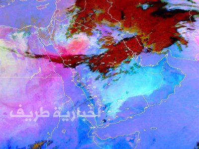 “الإنذار المبكر” ينشر صورة للعاصفة الترابية ويؤكد امتدادها إلى وسط وشمال وشرق المملكة