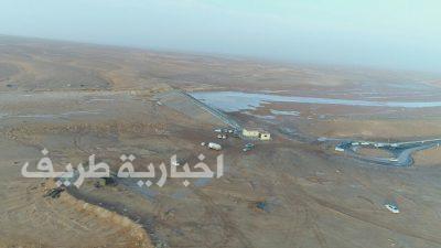 شاهد تصوير جوي..سد طريف يحتضن مياه الأودية بسبب الأمطار