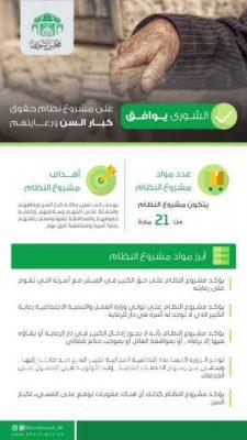 “الشورى” يوافق على “نظام حقوق كبار السن ورعايتهم”