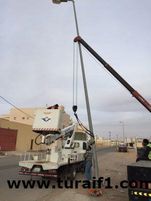 استجابة لما نشرته أخبارية طريف بلدية طريف تزيل أحد الأعمدة الآيلة للسقوط
