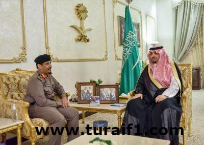 أمير الحدود الشمالية يستقبل مدير شرطة المنطقة المعين