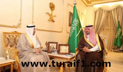أمير منطقة الحدود الشمالية يستقبل أمين المنطقة