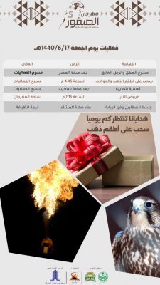 فعاليات متنوعة في اليوم الثالث لمهرجان الصقور بنسخته الخامسة بمحافظة طريف