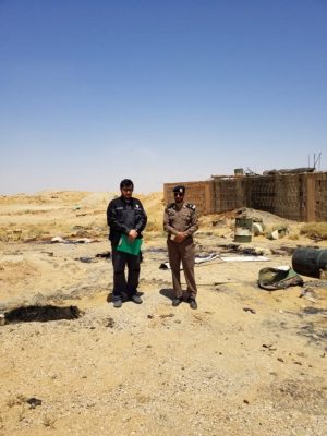“الأرصاد والبيئة” تباشر مكان احتجاز الأغنام بالقار المسكوب بحزم الجلاميد