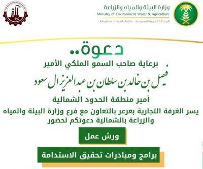 برعاية أمير الشمالية .. الغرفة التجارية تقيم ورش عمل بعنوان” برامج ومبادرات تحقيق الاستدامة” غداً