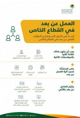 “الموارد البشرية” تصدر الدليل الإرشادي المؤقت للعمل عن بُعد في القطاع الخاص