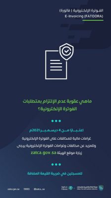 تصل إلى 50 ألف ريال.. تعرف على عقوبات عدم الالتزام بنظام “الفوترة الإلكترونية”