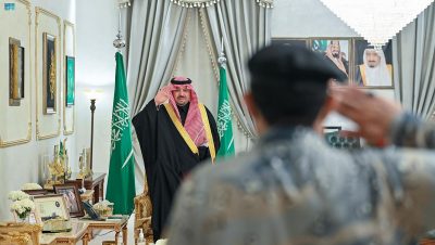 سمو أمير الحدود الشمالية يستقبل نائب مدير عام حرس الحدود وقائد حرس الحدود بالمنطقة المعيّن