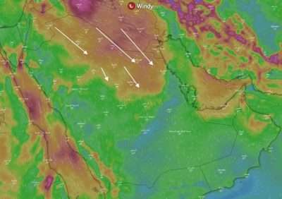 لا مطرية معتبرة لـ5 أيام.. “المسند”: “الباردة” تتربع فوق المملكة وغبار هنا