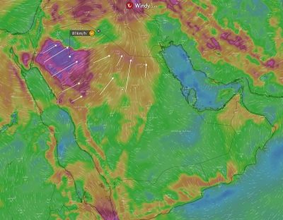 “‌المسند”: تبدأ درجة الحرارة بالانخفاض المحسوس غداً بتبوك والجوف والحدود الشمالية وحائل