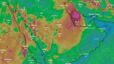 تنبيه من ارتفاع فرص الغبار بمناطق عدة يومي الخميس والجمعة