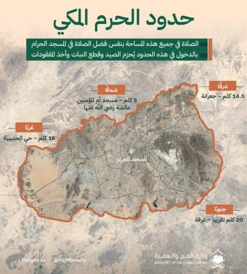 “الحج والعمرة”: هذه حدود الحرم المكي التي تفضل فيها الصلاة ويُحرم الصيد