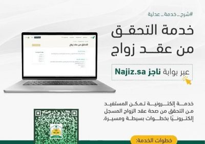 “العدل”: 5 خطوات للتحقق من عقد الزواج عبر بوابة ناجز.. تَعرف عليها