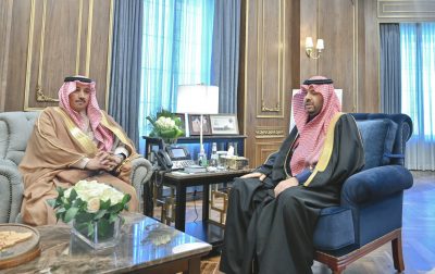 أمير منطقة الحدود الشمالية يستقبل مدير فرع وزارة الرياضة بالمنطقة المعين حديثا