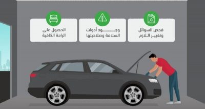 قبل السفر بالمركبة.. 6 إجراءات تدعوك إليها “المرور” للتأكد من سلامتها وصلاحيتها للسير