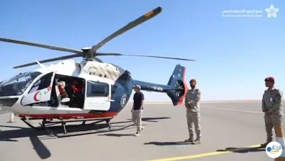 بالفيديو .. نقل أول حالة عبر الإسعاف الجوي من مستشفى طريف العام إلى مركز الأمير عبد الله بن عبد العزيز