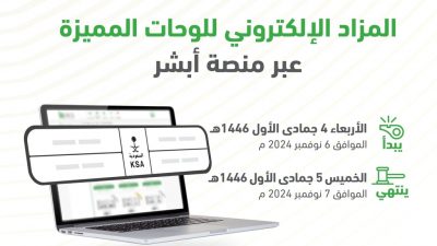 “المرور” يعلن طرح مزاد اللوحات الإلكتروني عبر “أبشر”.. الأربعاء والخميس