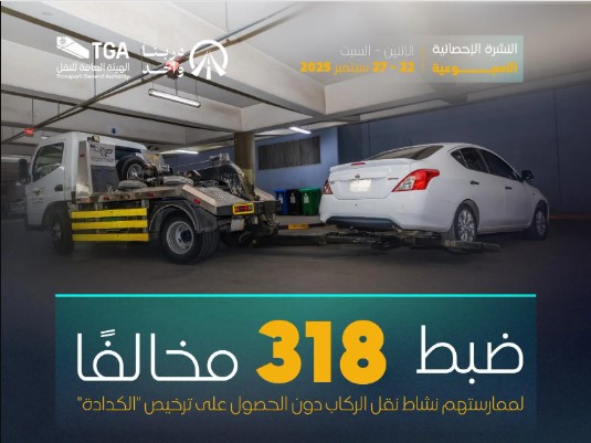 هيئة النقل تضبط خلال أسبوع أكثر من 300 مخالف لممارستهم نشاط نقل الركاب دون ترخيص