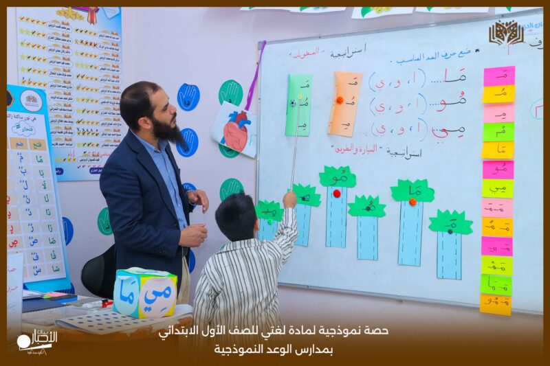 بالفيديو والصور .. حصة نموذجية لمادة لغتي للصف الأول الابتدائي بمدارس الوعد بطريف