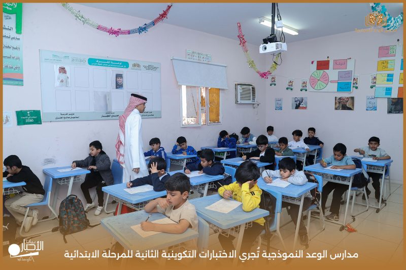 بالفيديو والصور .. ابتدائية الوعد النموذجية تنفذ الاختبارات التكوينية الثانية لجميع الصفوف