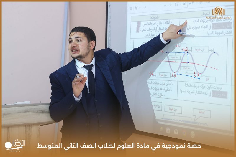 بالفيديو والصور .. حصة نموذجية في العلوم بمدارس الوعد النموذجية لتعزيز التعلم التفاعلي