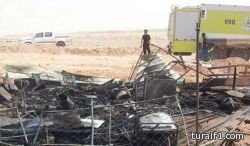 سيجارة تتسبب في احتراق 3 مولدات كهربائية وبيت شعر على طريق سكاكا