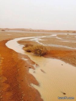 بالصور.. هطول الأمطار على منطقة عروس شرق طريف