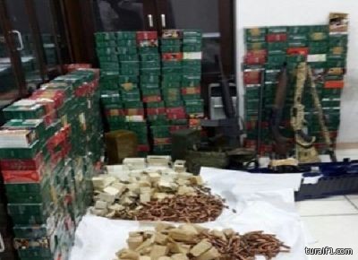 جمرك الخفجي يتمكن من إحباط محاولة تهريب أكثر من 16 ألف طلقة رشاش وشوزن و3 أسلحة نارية