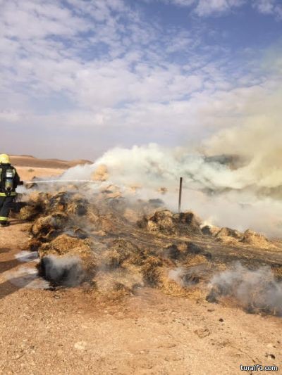 بالصور..مدني الشمالية يخمد حريقا بالقرب من سوق الأعلاف بـعرعر