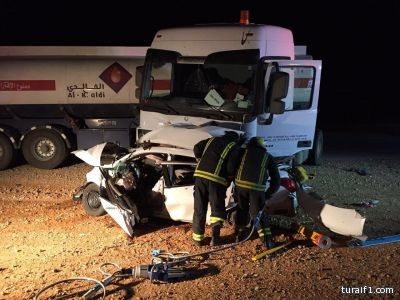 وفاة أردنيين في حادث شنيع شرق طريف 80كم