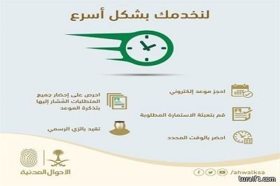 “الأحوال المدنية” تطالب المواطنين بعدة شروط منها الالتزام بالزي الرسمي لخدمتهم بشكل أسرع