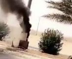 نشوب حريق في كاميرا ساهر على طريق الشمال الدولي بعرعر