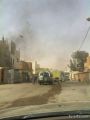 بالصور الدفاع المدني بطريف يخمد حريق خلف محل للغاز غرب طريف