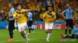 رودريجيز يقود كولومبيا للتأهل إلى ربع النهائي بثنائية فى شباك الأوروجواى