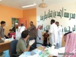تطعيم طلاب الصف الاول في ابتدائية احمد بن حنبل بطريف
