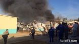 حريق في مصنع اسمنت الجوف وتلفيات كبيرة بأحد أجزائه ( صور )