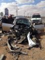 بالصور..إصابة مواطن في حادث صدام شنيع بمدخل طريف الشرقي